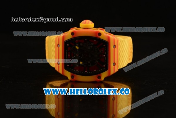 Richard Mille RM027-03 Miyota 9015 Automatic PVD Case with Black Dial and Yellow Nylon Strap - Click Image to Close